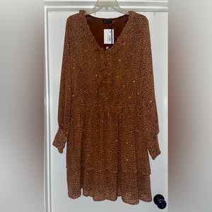 NWT. Women’s Very J animal print babydoll-style lined dress size 2x